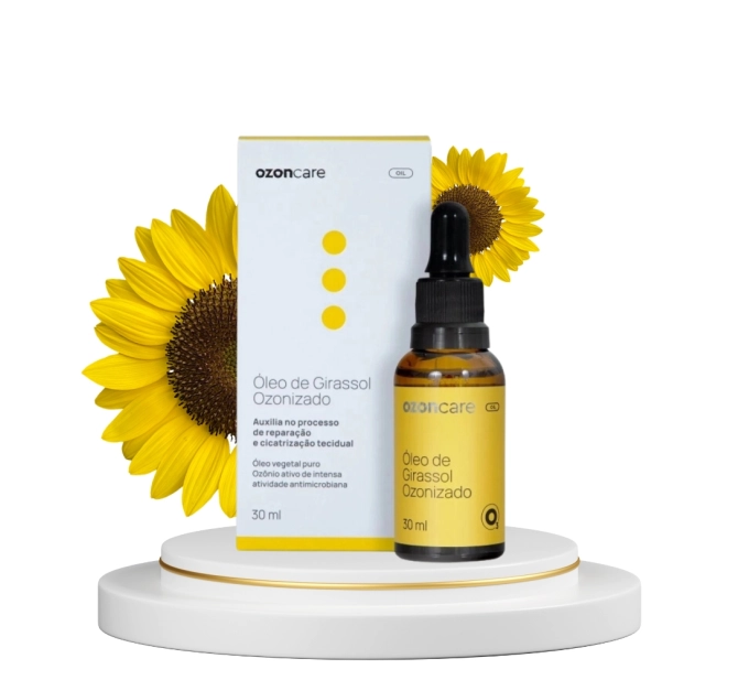 Óleo de Girassol Ozonizado 30ml com Ação Cicatrizante - Ozoncare