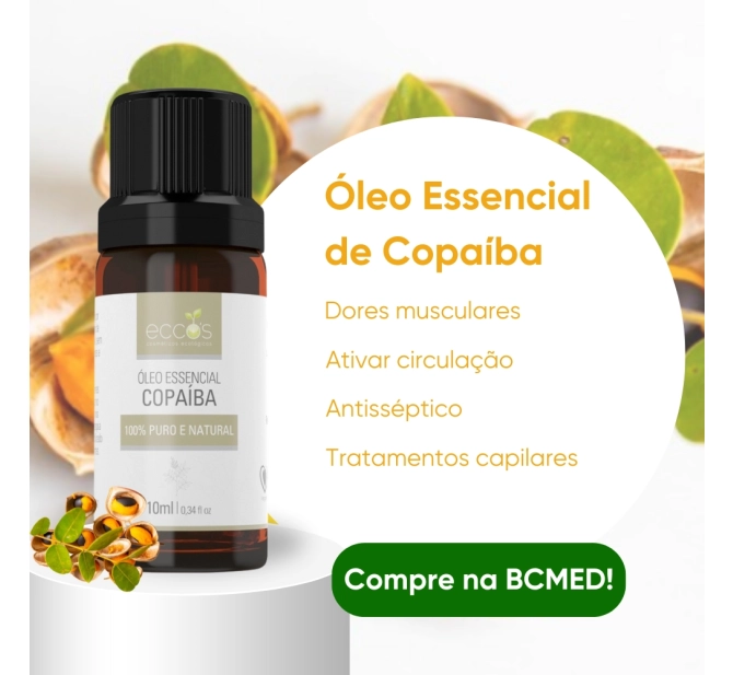 Óleo Essencial De Copaíba 10ml - Alívio de Dores Musculares - Eccos Cosméticos 