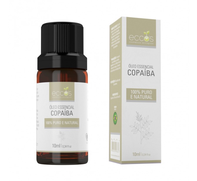 Óleo Essencial De Copaíba 10ml - Alívio de Dores Musculares - Eccos Cosméticos 