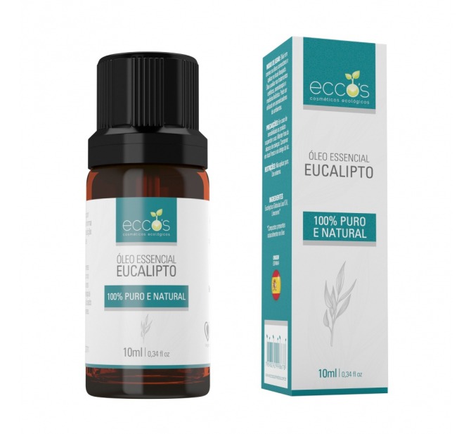 Óleo Essencial De Eucalipto 10ml - Expectorante e Antifúngico - Eccos Cosméticos 