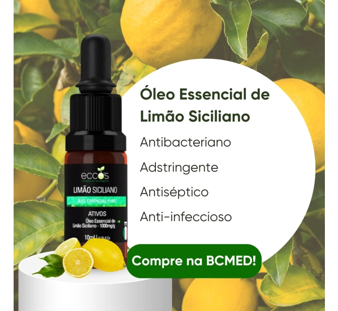 Óleo Essencial de Limão Siciliano Origem Italiana 10ml - Eccos Cosméticos