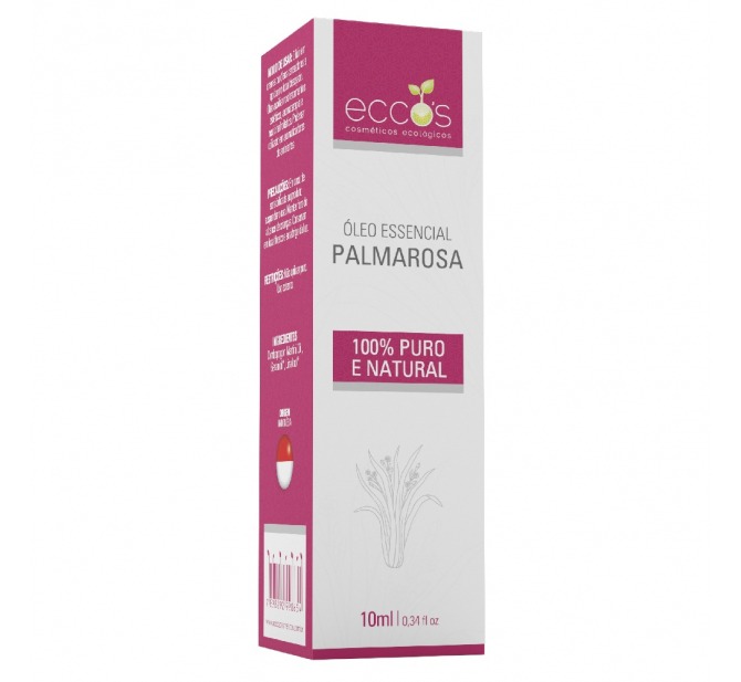 Óleo Essencial De Palmarosa 10ml para Flacidez e Rugas - Eccos Cosméticos 