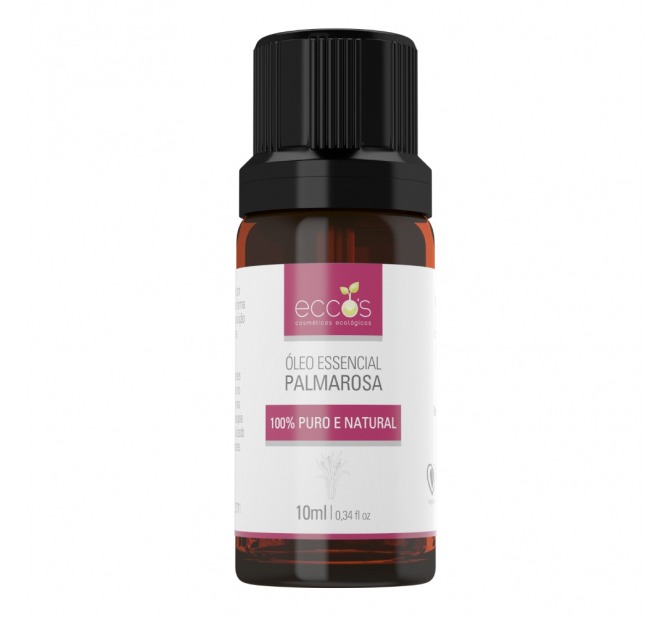 Óleo Essencial De Palmarosa 10ml para Flacidez e Rugas - Eccos Cosméticos 
