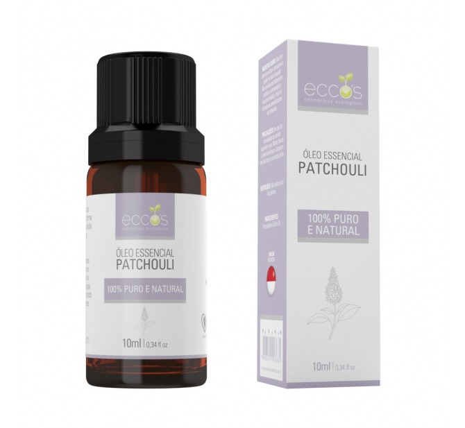 Óleo Essencial De Patchouli 10ml para Rejuvenescimento e Anti-inflamatório - Eccos Cosméticos 