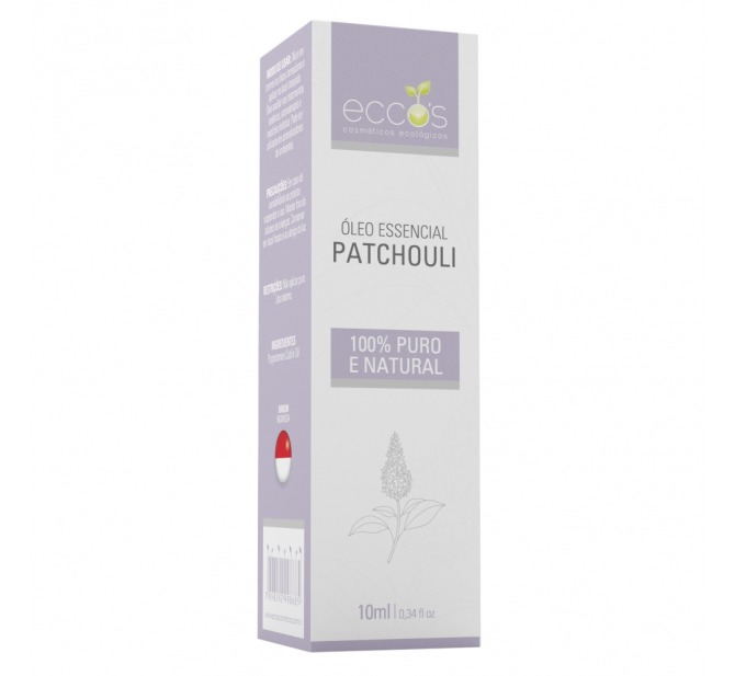 Óleo Essencial De Patchouli 10ml para Rejuvenescimento e Anti-inflamatório - Eccos Cosméticos 