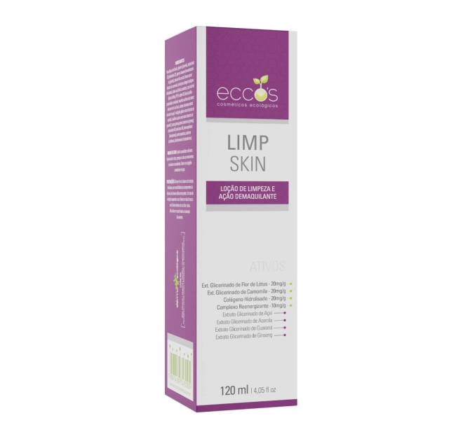 Loção de Limpeza e Demaquilante Limp Skin 120ml - Eccos Cosméticos