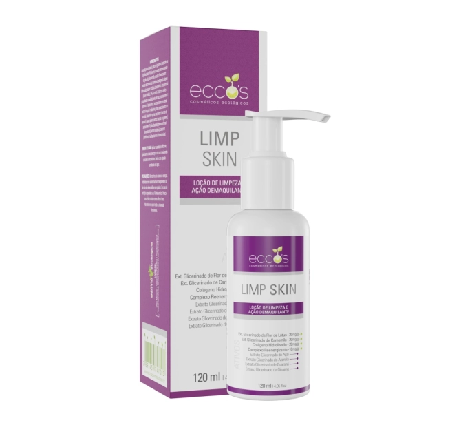 Loção de Limpeza e Demaquilante Limp Skin 120ml - Eccos Cosméticos