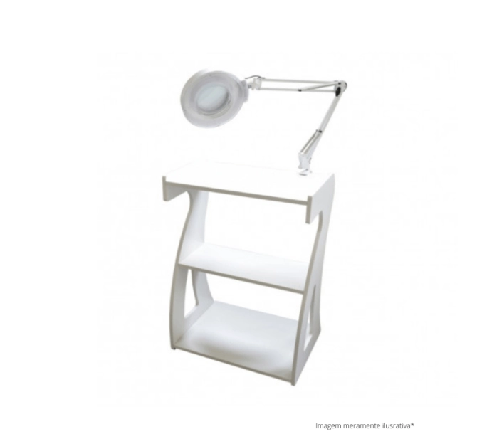 Lupa Articulada 10x Bivolt Com Fixador Para Bancada 120 LEDs - BCMED