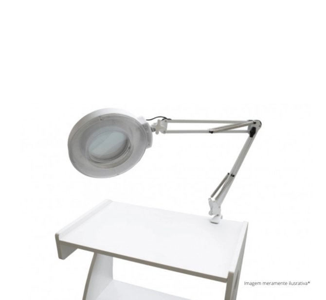 Lupa Articulada 10x Bivolt Com Fixador Para Bancada 120 LEDs - BCMED