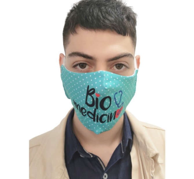 Máscara de Tecido - Modelo Biomedicina de Bolinha - BCMED
