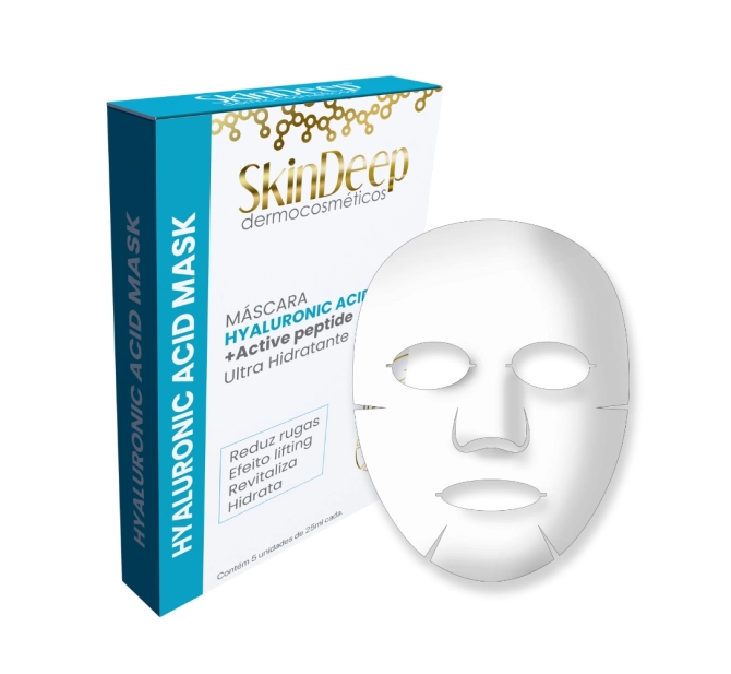 Máscara Facial Hyaluronic Acid - 5 unidades - 25 ml - SkinDeep