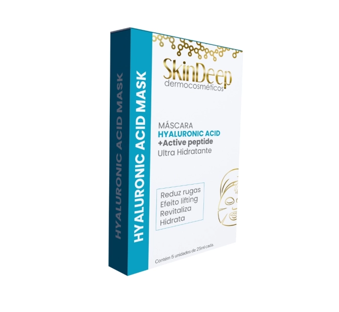 Máscara Facial Hyaluronic Acid - 5 unidades - 25 ml - SkinDeep