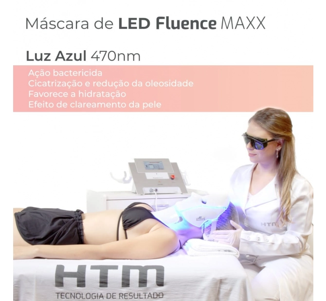 Máscara Fototerapia LED Facial + Pescoço para Fluence Maxx - HTM