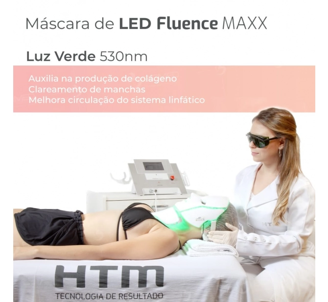 Máscara Fototerapia LED Facial + Pescoço para Fluence Maxx - HTM