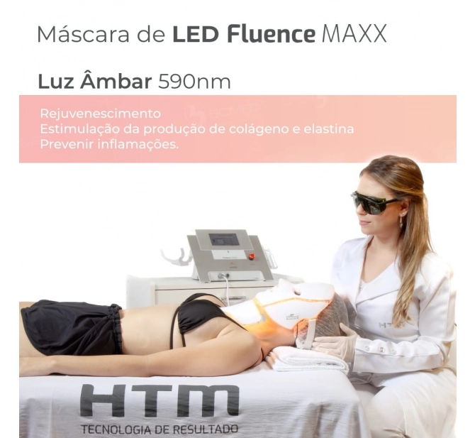 Máscara Fototerapia LED Facial + Pescoço para Fluence Maxx - HTM