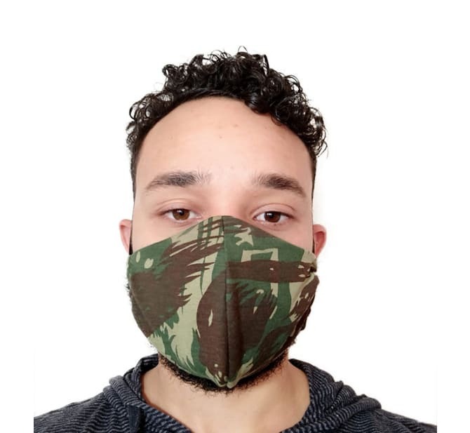 Máscara Tecido Modelo Camuflagem Verde - BCMED