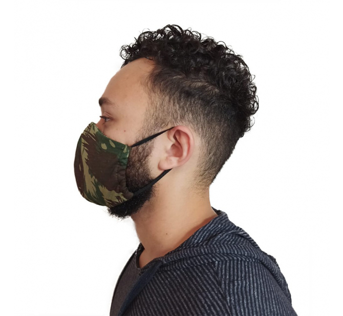 Máscara Tecido Modelo Camuflagem Verde - BCMED