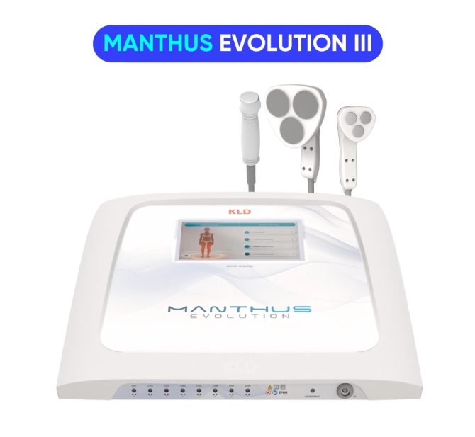Manthus Evolution III - Aparelho de Ultrassom e Correntes + 2 Aplicadores Área Corporal + Aplicador Facial - KLD
