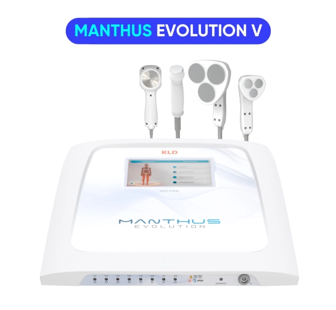 Manthus Evolution V Aparelho de Ultrassom e Correntes + Aplicadores Corporais (G e P) + Aplicador 40KHz + Aplicador Facial - KLD