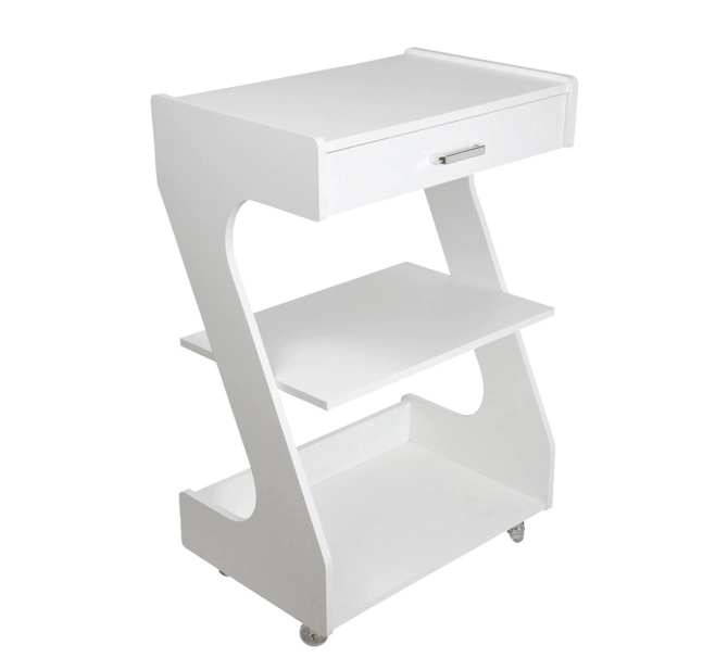 Mesa Auxiliar Tipo Z com Gaveta Branco - Salus Brasil
