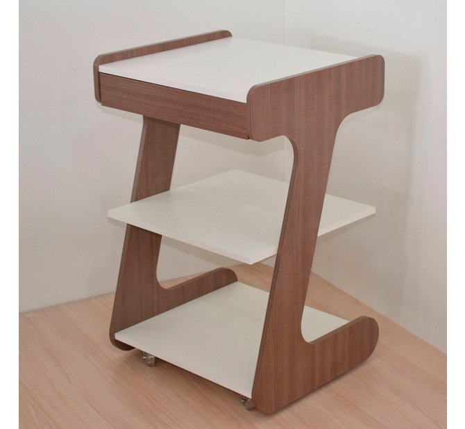 Mesa Auxiliar Treatment com Gaveta - Linha Prime - BCMED-TecaItalia