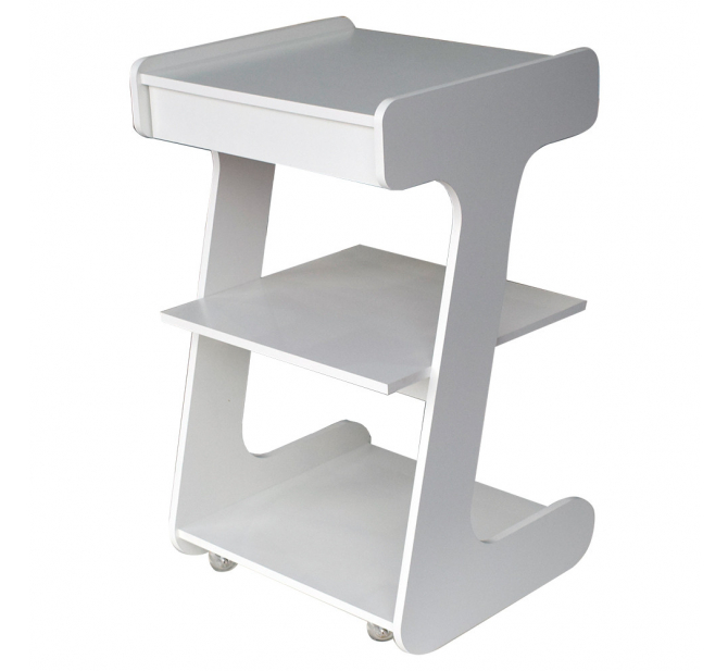 Mesa Auxiliar Treatment com Gaveta - Linha Prime - BCMED-Branco