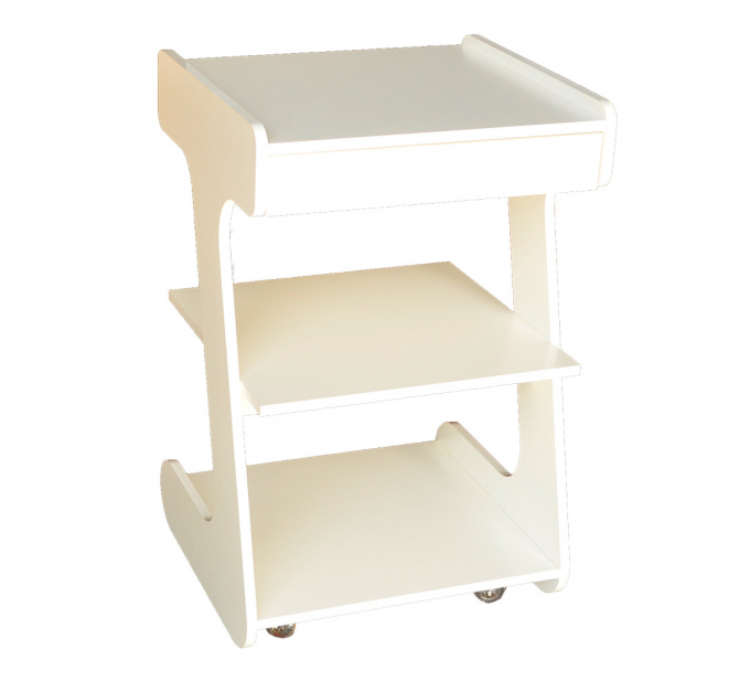 Mesa Auxiliar Treatment com Gaveta - Linha Prime - BCMED-Branco