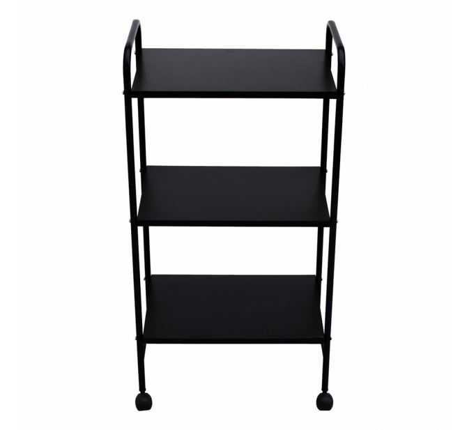 Mesa Carrinho Auxiliar com 3 Prateleiras - Linha Black Para Barbearias - BCMED