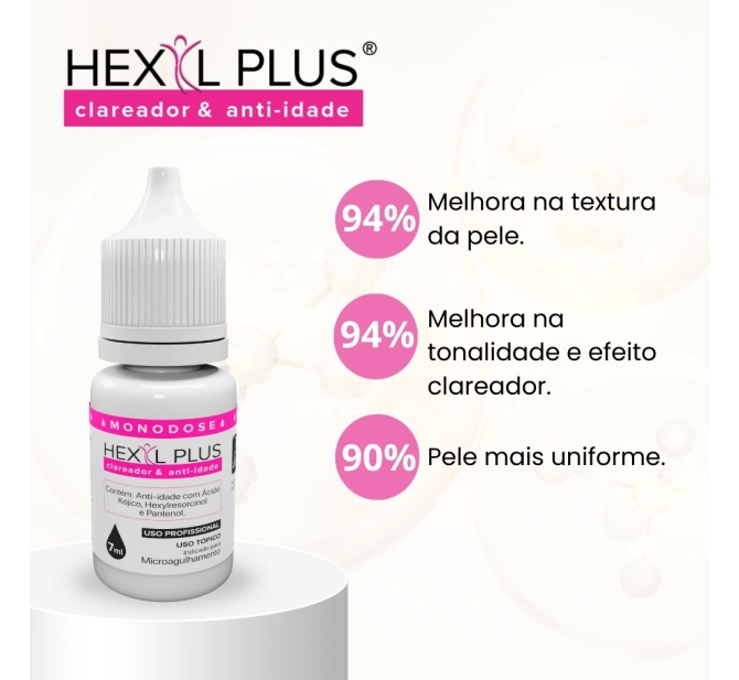 Monodose Hexyl Plus - Clareador e Anti-idade - 3 unidades de 7ml - Alur Medical 