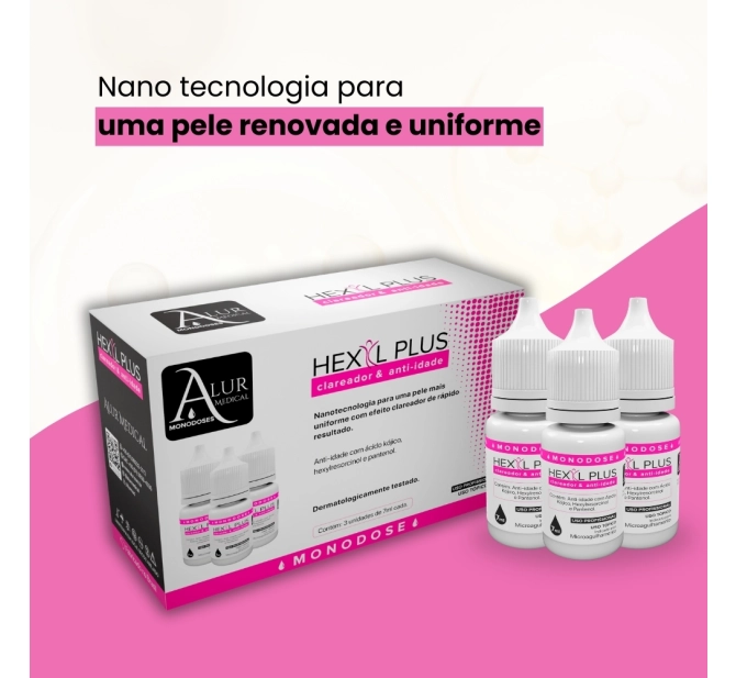 Monodose Hexyl Plus - Clareador e Anti-idade - 3 unidades de 7ml - Alur Medical 