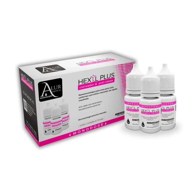 Monodose Hexyl Plus - Clareador e Anti-idade - 3 unidades de 7ml - Alur Medical 