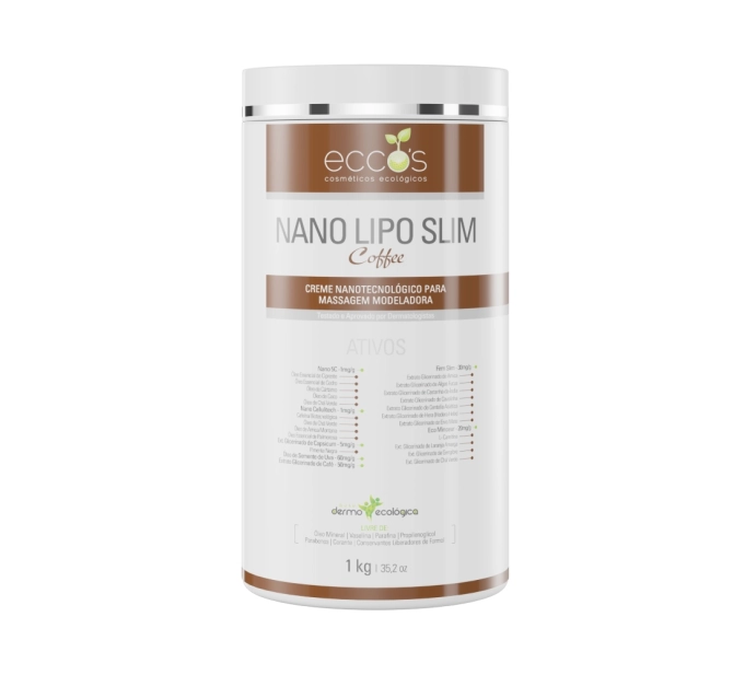 Nano Lipo Slim Coffee Creme para Massagem de Cafeína 1kg - Eccos Cosméticos