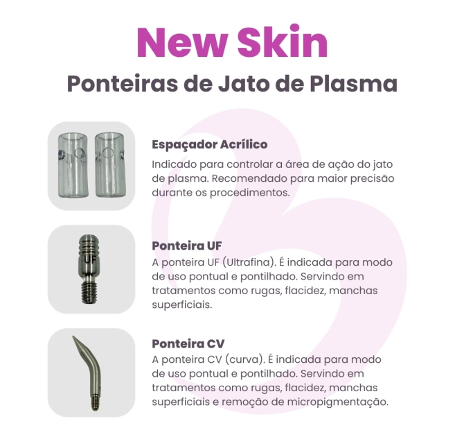 New Skin 2.0 - Eletrocautério, Jato de Plasma e Fototerapia LED para Remoção de Manchas - MMO