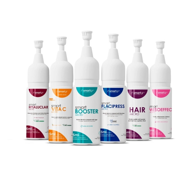 Novo Kit Degustação Micro ( Hyaluclar + Vita C + Booster Micro + Flacipress + Hair Micro + Mesoeffect) - Smart GR