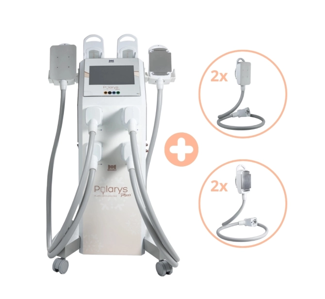 Polarys Plaxx - Aparelho de Criolipólise e Eletroestimulação com 2 aplicadores M + 2 aplicadores G - Ibramed