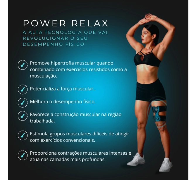 Power Relax - Eletroestimulador Muscular Para Pernas - Relaxmedic