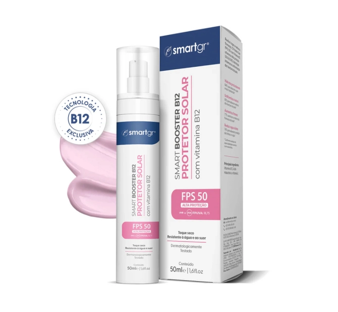Protetor Solar FPS 50 com Vitamina B12 - 50 ml - Smart GR
