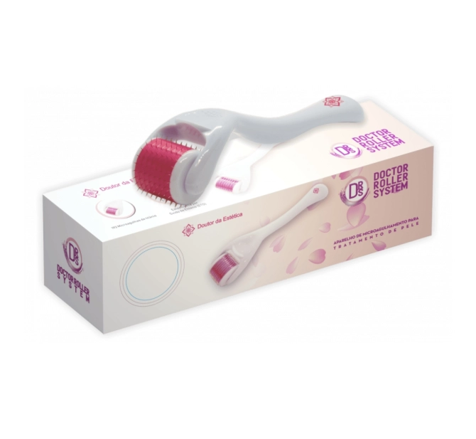 Rolo De Microagulhamento Doctor Roller System Rosa Com 192 Agulhas - Doutor Da Estética