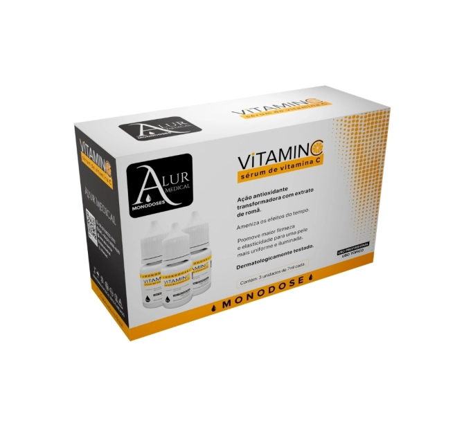 Sérum VitaminC Ação Antioxidante - 3 unidades de 7ml - Alur Medical 