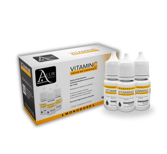 Sérum VitaminC Ação Antioxidante - 3 unidades de 7ml - Alur Medical 