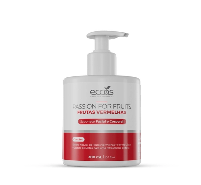 Sabonete Líquido de Frutas Vermelhas 300ml - Eccos Cosméticos