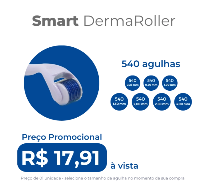 Smart Dermaroller 540 Agulhas para Microagulhamento - Smart GR