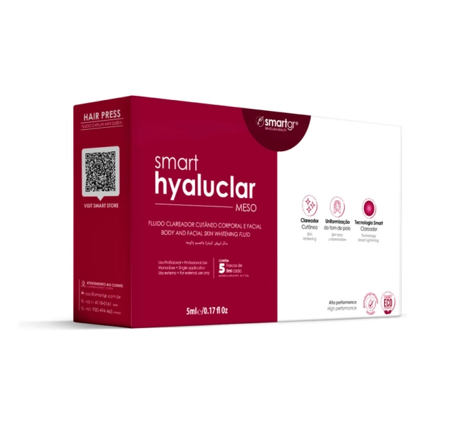 Smart Hyaluclar Meso - Fluido Clareador Cutâneo 5 ampolas de 5ml - Smart GR