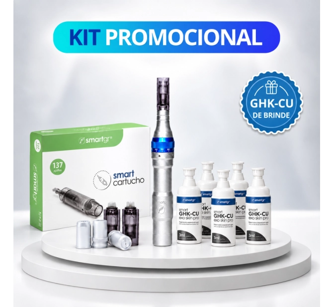 Smart Pen + 2 Cartuchos de 137 Agulhas + GHK-Cu de Brinde - Smart GR