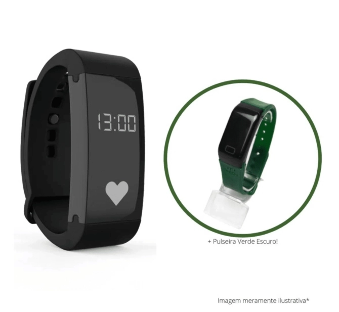 Smart Watch Massy Relógio Inteligente com Oximetro, Monitor Cardíaco, Pressão Arterial + 8 Funções - Verde Escuro