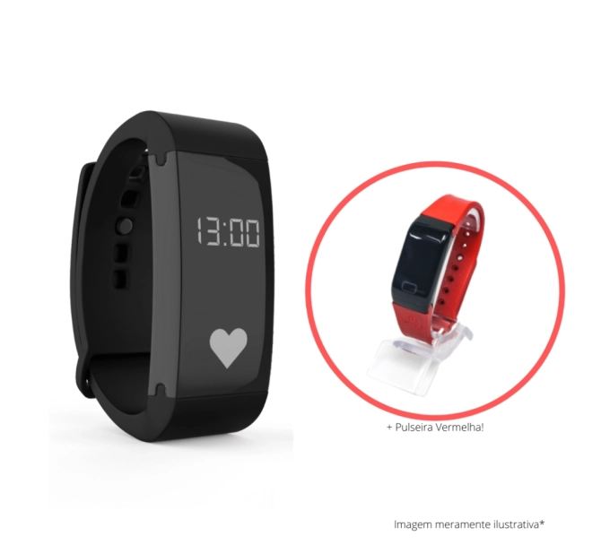 Smart Watch Massy Relógio Inteligente com Oximetro, Monitor Cardíaco, Pressão Arterial + 8 Funções - Vermelho