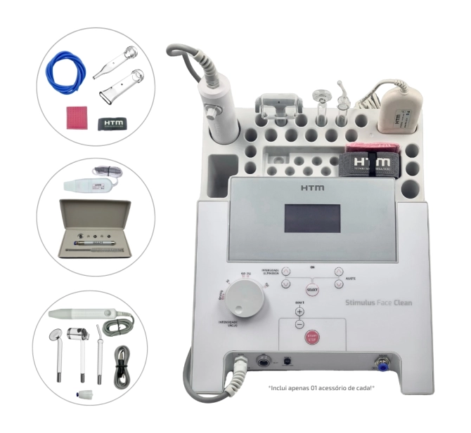 Stimulus Face Clean - Aparelho de Vacuoterapia, Alta Frequência e Peeling Ultrassônico - HTM