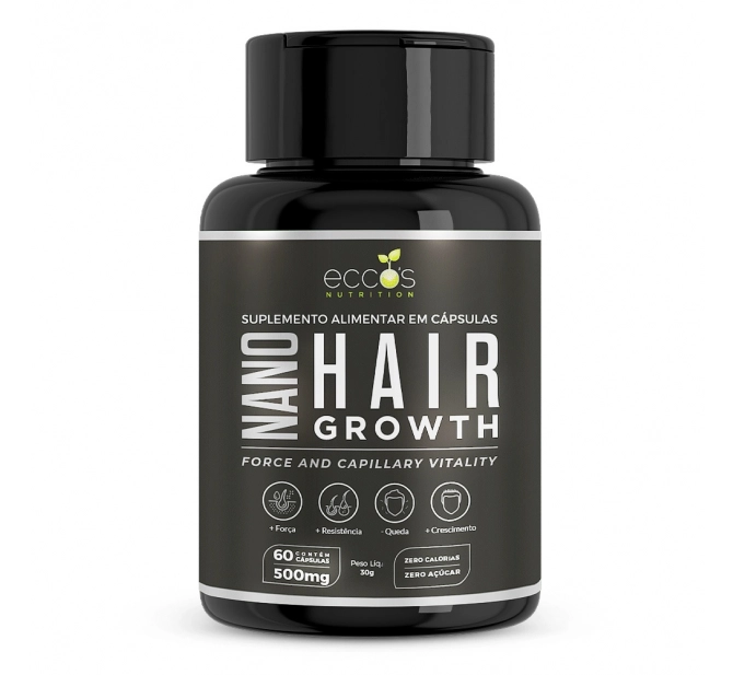 Suplemento Alimentar Nano Hair Growth Caps 500mg 60 cápsulas - Eccos Cosméticos