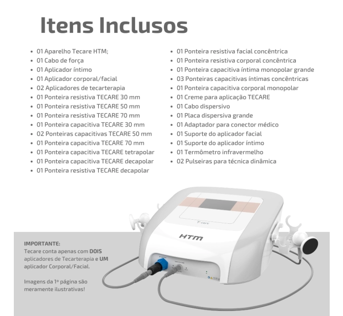 Tecare HTM - Aparelho de Tecarterapia E Radiofrequência Multipolar Para Estética e Reabilitação 