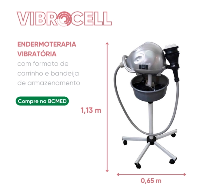 Vibrocell Estek - Endermoterapia e Massagem Mecânica Vibratória + 9 Ponteiras